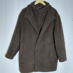 valente Wool Cashmere Blend Coat Brown Made in Italy Women See Measurements